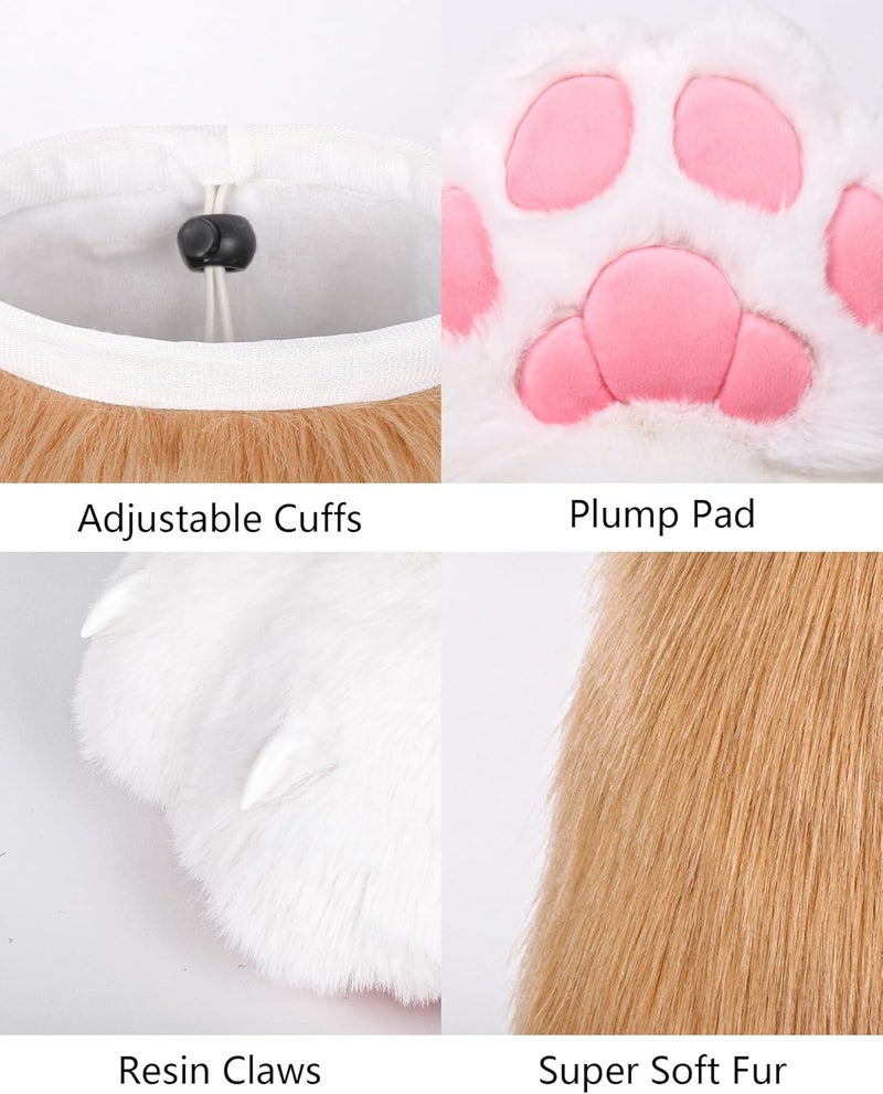 BNLIDES Cosplay Animal Cat Wolf Dog Fox Fursuit Feet Paw Claw Shoes Furry Boots Costume Accessories for Adult - Image 3
